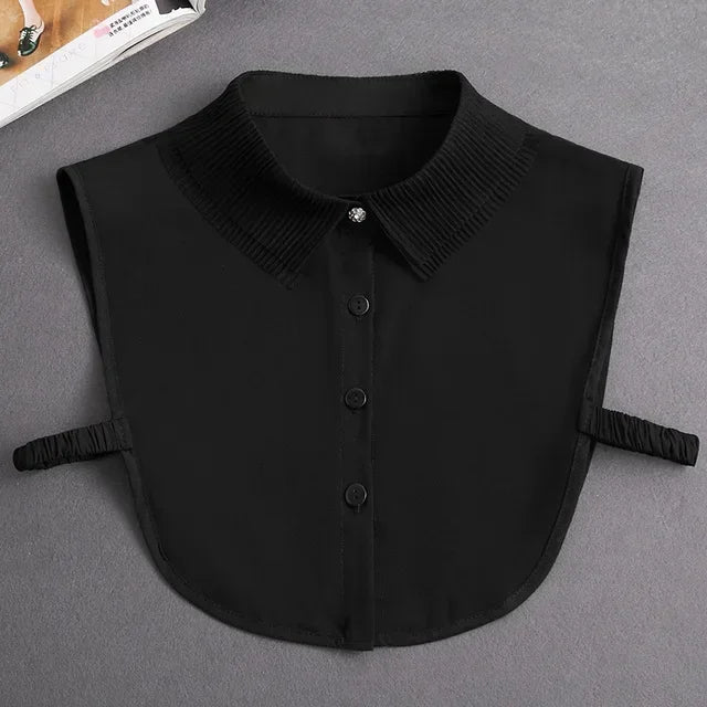 Fashion 2025 Front Tie White Fake Collar for Women Stand Detachable Collar Fake Girls Vintage Lace Ladies False Blouse Collar