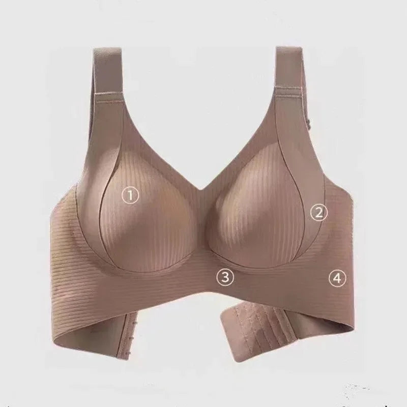 Women Widened Lifting Non Slip Shoulder Strap Bra Simple and Casual No Trace Beautiful Back Full Cup Size Adjustable Underwear